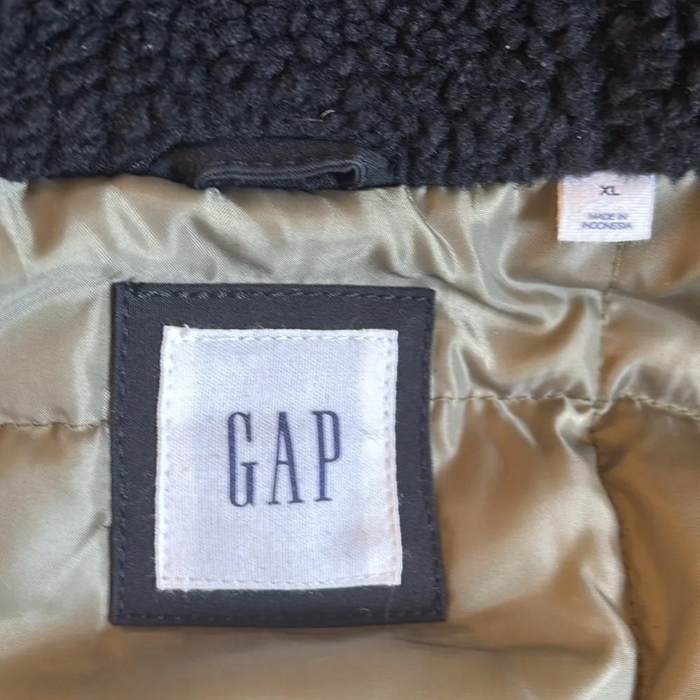 Gap Men’s Black Winter‎ Parka Cold Control Max Snorkel Hooded Coat Size XL